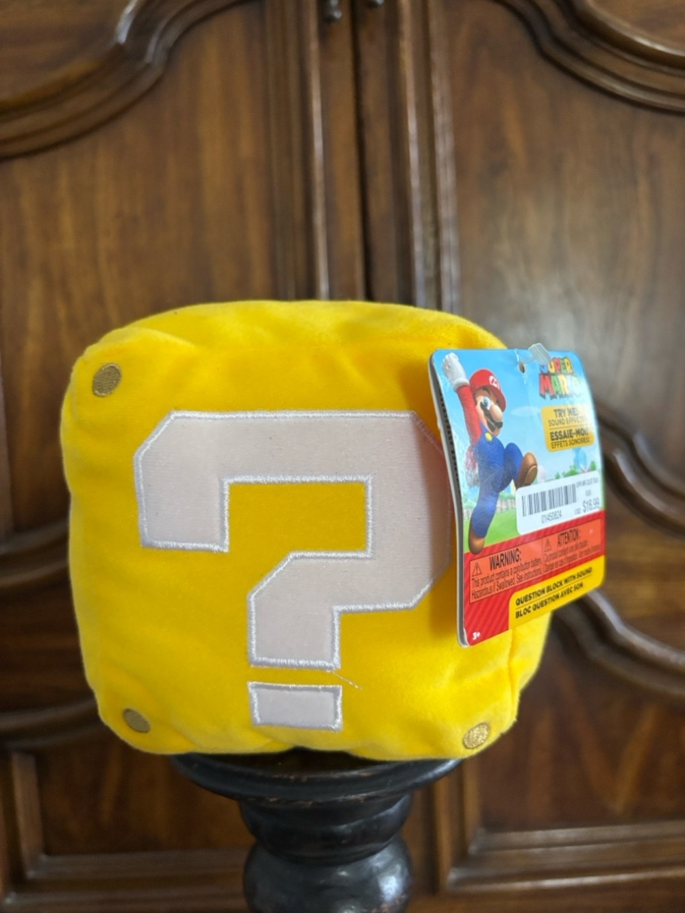 NWT Super Mario Question Block plush with sound
